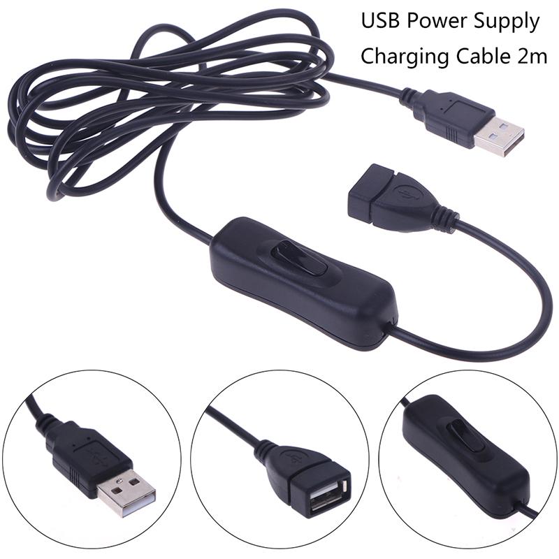 Кабели для компьютера 1 шт. USB-кабель «папа-мама» кабель включения-выключения тумблер светодиодная лампа линия электропередачи 2 м