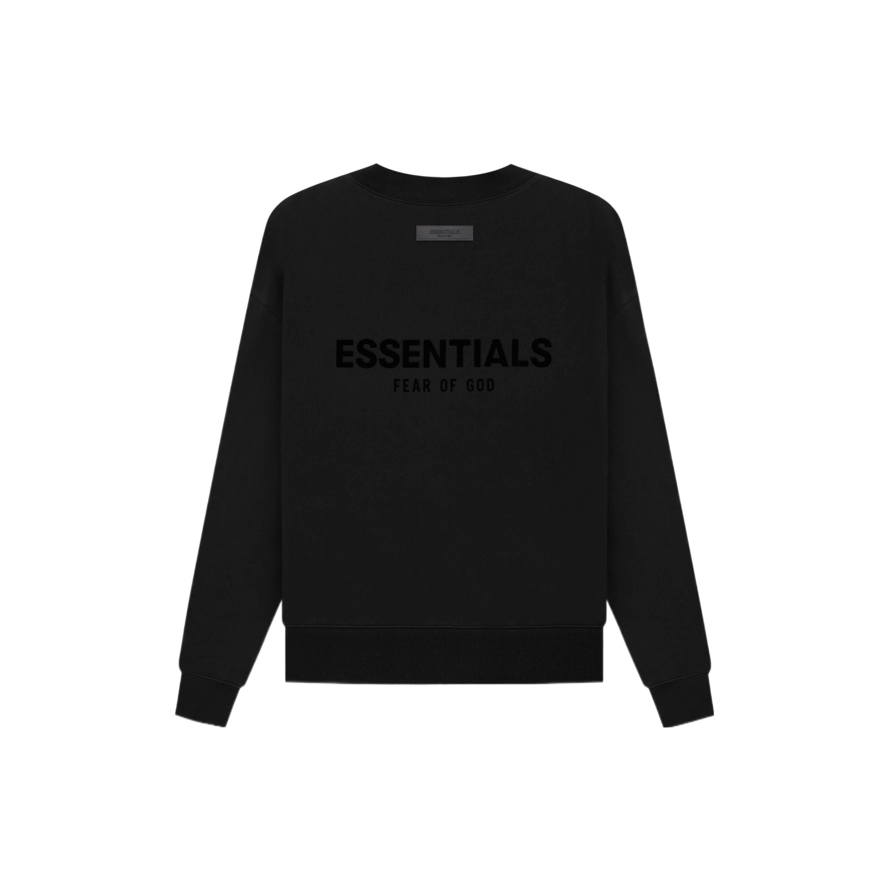 Fear of God Essentials SS22 Флисовый свитшот унисекс с круглым вырезом и принтом логотипа Черный FOG-SS22-994 XXS