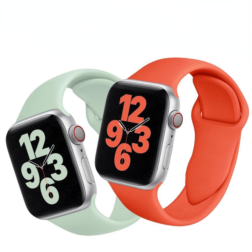 Силиконовый ремешок для Apple, ремешок для часов 44 мм, 45 мм, 42 мм, ремешок для часов, браслет iWatch 40 мм, 38 мм, 41 мм, Correa Apple Watch Serie 6, 5, 4, 3 SE 7 42mm or 44MM