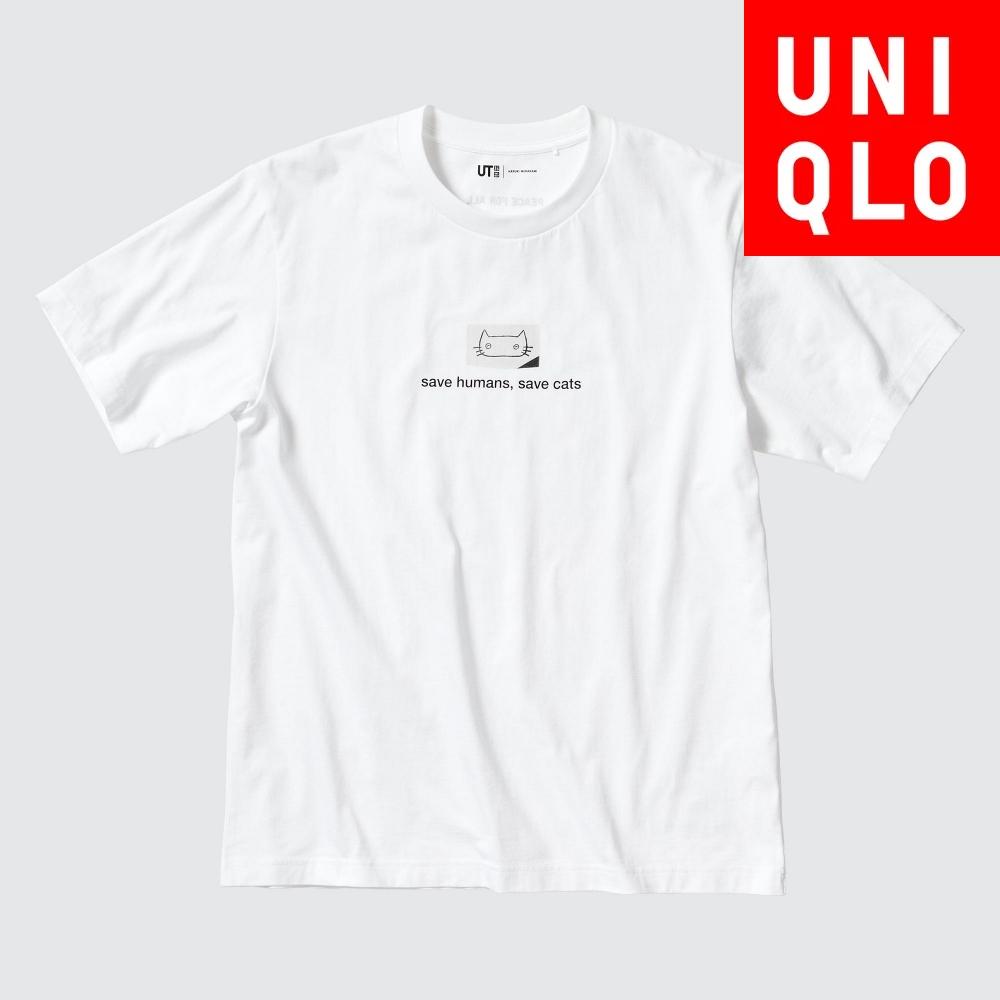 Футболка Uniqlo Japan Peace For All с короткими рукавами и принтом, стандартный покрой, Харуки Мураками 00 WHITE/XS