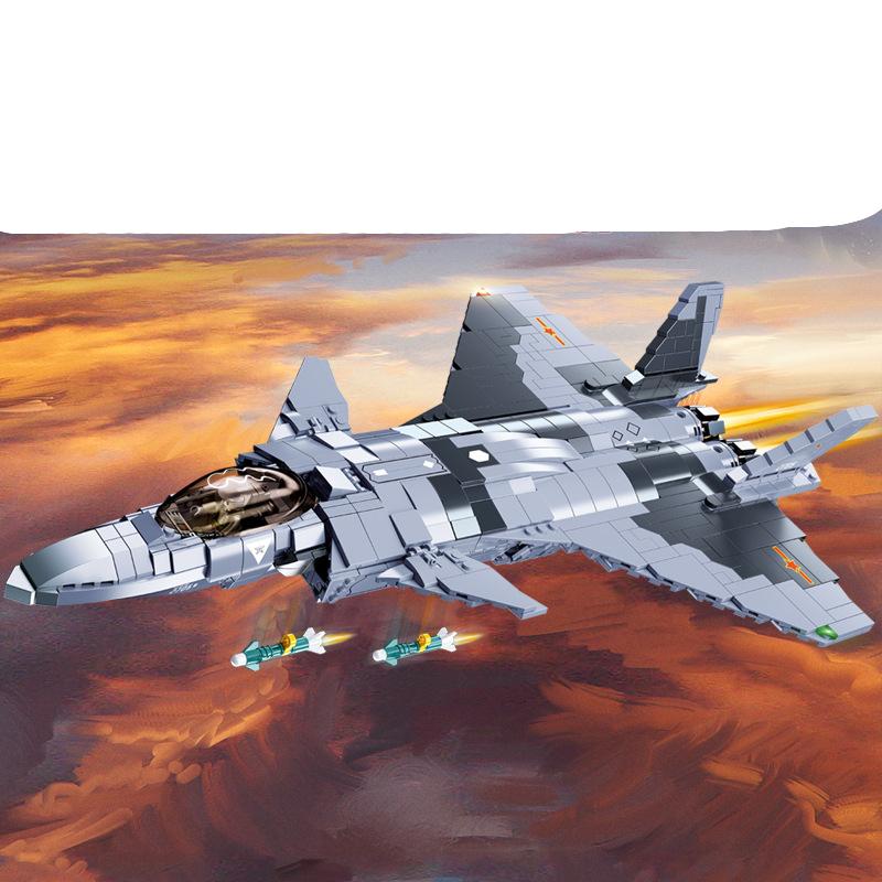 Истребитель-невидимка пятого поколения J-20, модель самолета, китайские ВВС, собранный мальчик, военный истребитель, 926 шт.