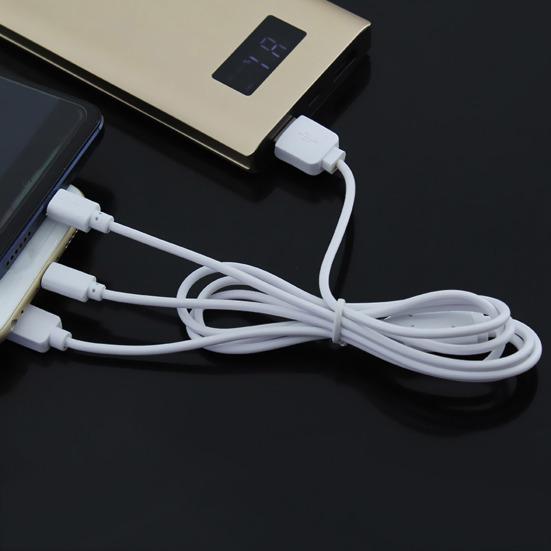 3 в 1 кабель для быстрой зарядки универсальный Micro USB Type-C шнур передачи данных для iPhone для телефонов Android планшетов белый