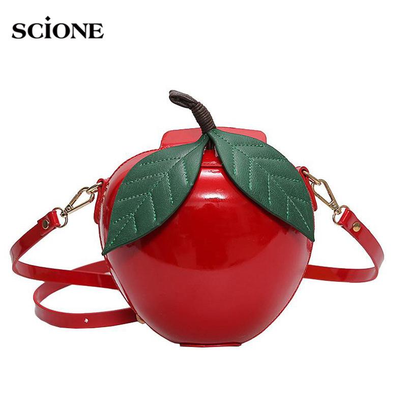 Женские сумки  Joom SCIONE модная маленькая сумка с героями мультфильмов, милая сумка в виде яблока, индивидуальная женская сумка, маленькая сумка-мессенджер 19cm*19cm*10cm красный