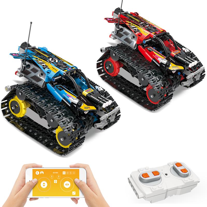 Радиоуправляемые автомобили  Joom 391 шт. Technic RC Tracked Stunt Racer APP Remote Control Building Block Vehicle Creator Car Bricks China