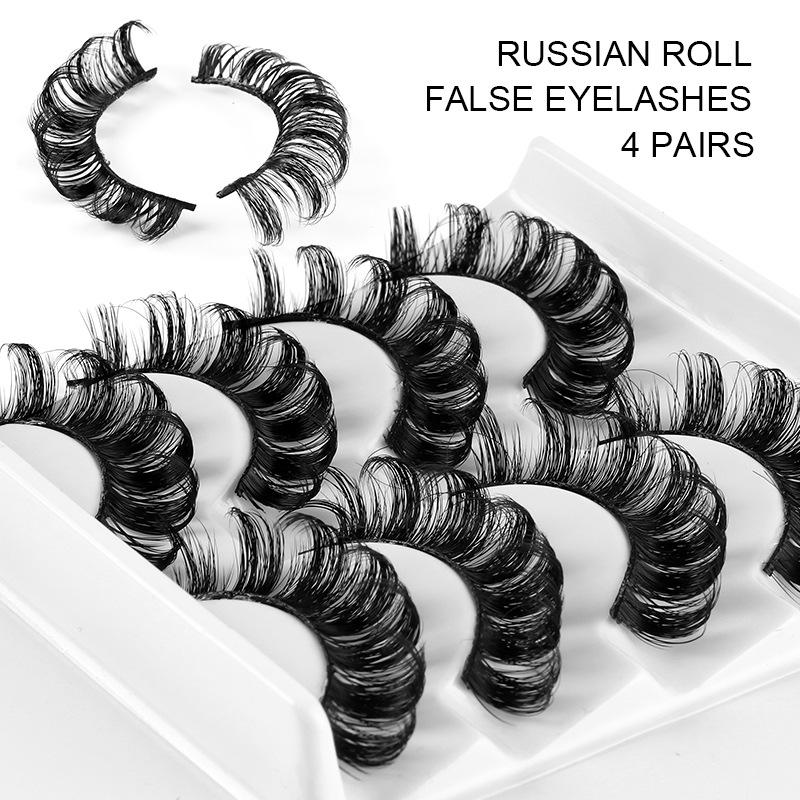 4 пары накладных ресниц, объемные 3D пушистые норковые ресницы, многоразовые накладные ресницы, наращивание ресниц, искусственные ресницы 4001