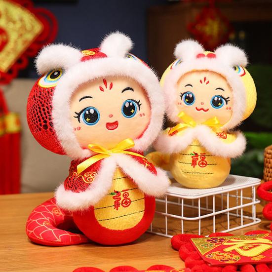 Китайский стиль змея кукла мягкая игрушка животное милый дизайн подушка S красный