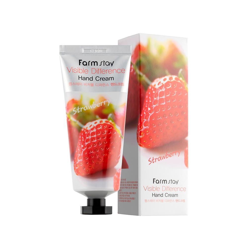 FARM STAY Visible Difference Hand Cream Strawberry 100ml - Крем для рук с клубникой 1pcs