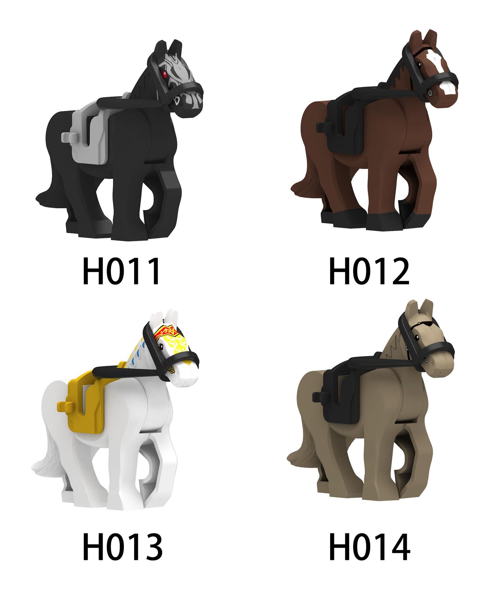 Средневековые строительные блоки серии War Horse H011-014 для детей