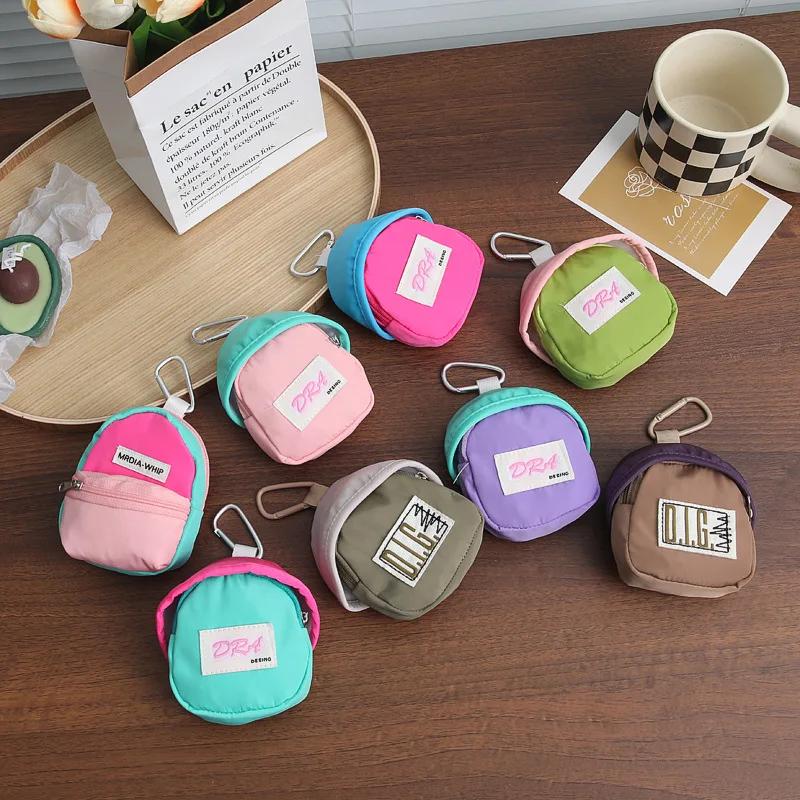 Изысканный цветной кошелек для монет Macaron, милый кошелек для монет на молнии, помада, сертификат, маленькая сумка для хранения, школьный рюкзак, кулон