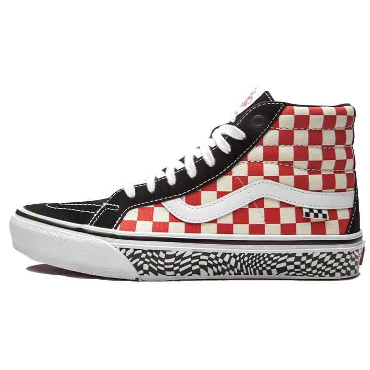 Vans Skate Sk8-Hi Reissue Grosso 84 — красные мужские кроссовки в шахматную клетку, черные VN0A5KYR428 36.5