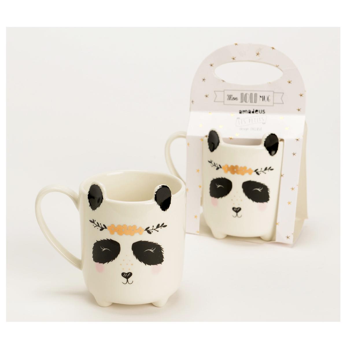 Les Trésors De Lily [Q9558] - Керамическая кружка  Panda  белый черный - 11,5x8 см чёрный