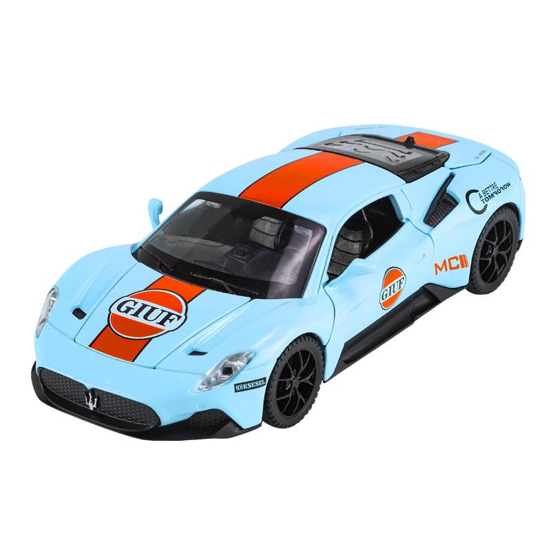 Модель игрушечного автомобиля в масштабе 1/32 MC20 911 Gulf, литая игрушка из сплава, звук и свет, коллекционная вещь, детский подарок на день рождения 1/32-Size:15.5*7*4cm синий