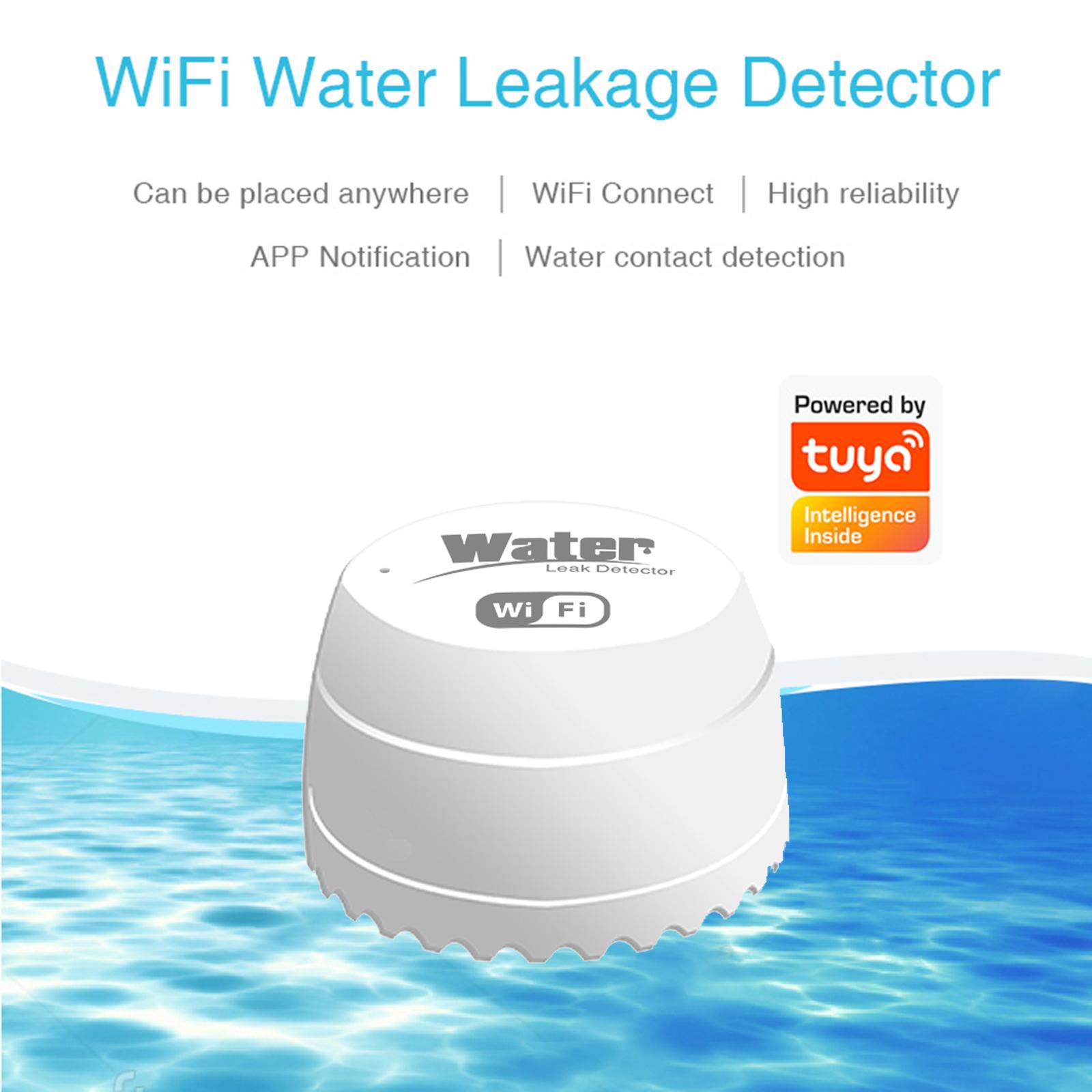 WIFI датчик утечки воды детектор утечки воды оповещение о переливе уровня воды сигнализация Tuya Smart белый