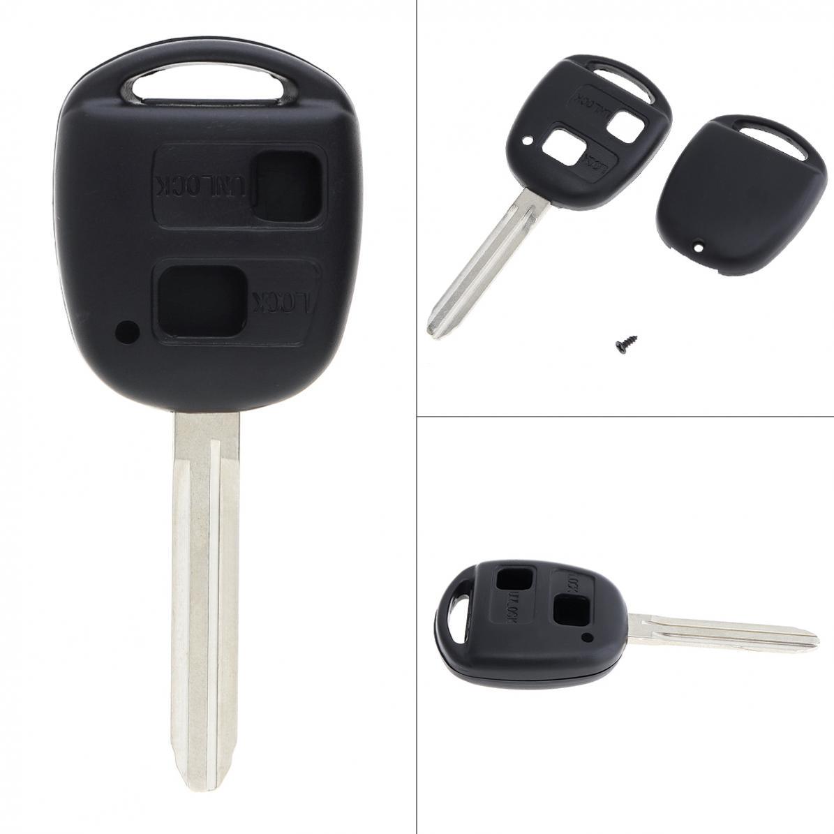 Портативный 2-кнопочный чехол для ключа для Toyota Corolla RAV4 YARIS PRADO No Button Pad