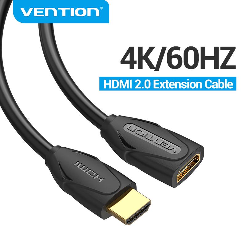 HDMI-кабели и адаптеры Vention HDMI Extender HDMI между мужчинами и женщинами 4K HDMI 2.0 Удлинительный кабель для HDTV Nintend Switch PS4 Проектор Удлинительный кабель HDMI 50cm чёрный