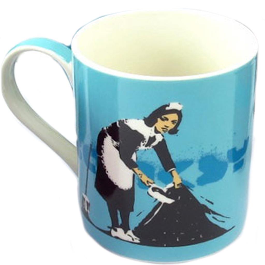 Les Trésors De Lily [Q8813] - Фарфоровая кружка  Banksy  бирюзового цвета (Camden maid) - 90x85 мм. бирюзовый