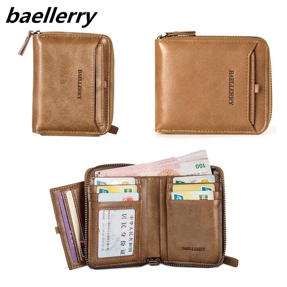 Мужской кошелек Baellerry, модный кошелек из искусственной кожи, короткий стильный кошелек, деловые кошельки 11.5cm*3cm*9.5cm чёрный