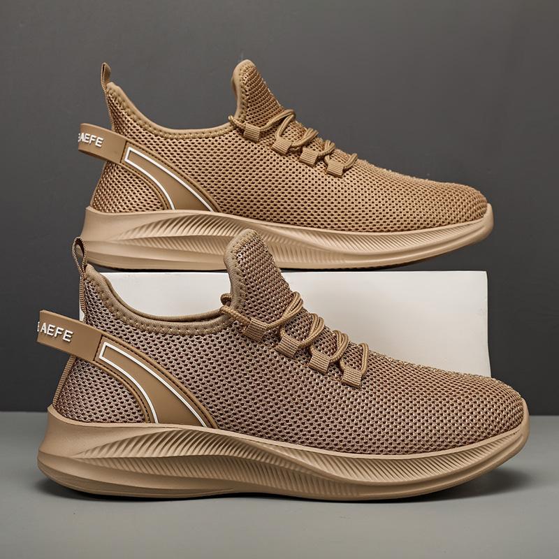 Мужская обувь Повседневная спортивная обувь Легкие кроссовки Fly Woven Driving Shoes Дышащие кроссовки 39 коричневый