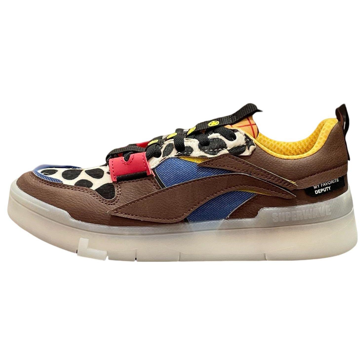 Кроссовки женские Disney X Li Ning Toy Story из прочного дышащего материала с низким верхом, коричневые, желтые, AGCS282-1 36⅓
