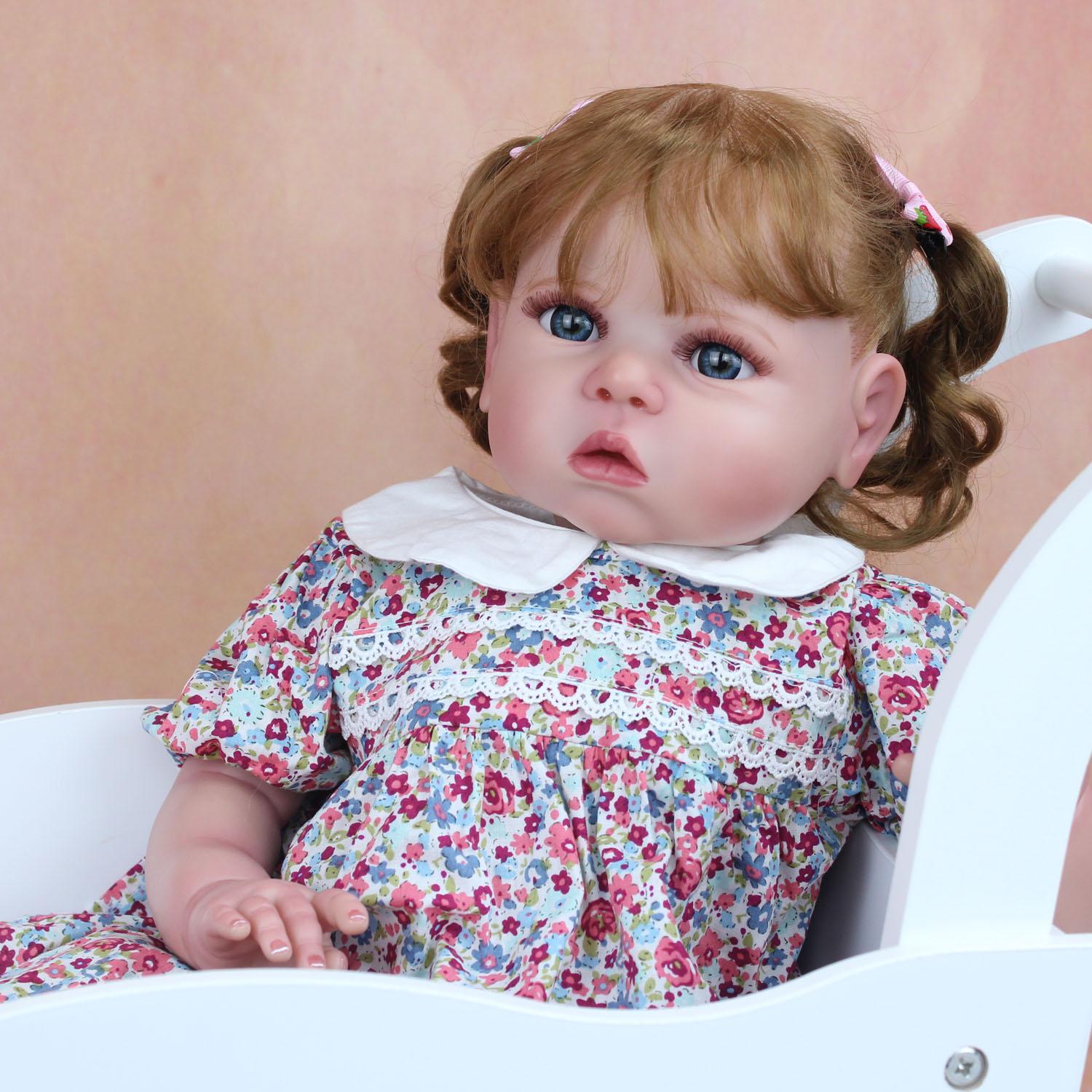 3D Краска 65 СМ Мягкая Силиконовая Кукла Reborn Игрушка Для Девочки 26 Дюймов Тканевое Тело Реалистичные Длинные Волосы Принцесса Малыша Art Bebe 3D paint Skin Doll