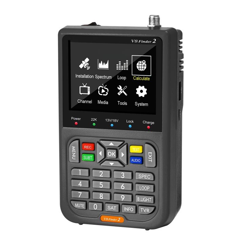 V8 Finder2 спутниковый искатель сигнала измеритель 3.5  HD LCD экран 4000mAh перезаряжаемый для DVB-S/S2 MPEG-2/4 H.264 8 бит ресивер