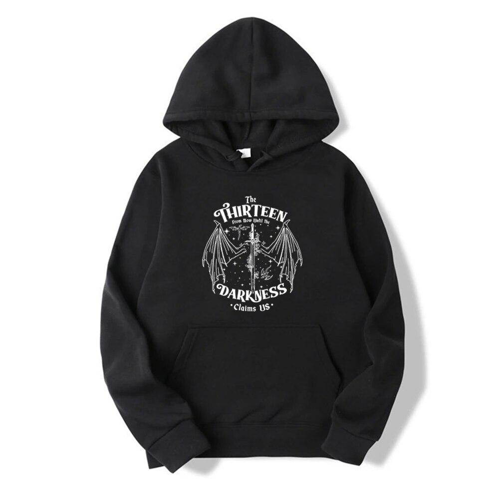 Толстовка с капюшоном The Thirteen Darkness Claims Us Толстовка с капюшоном Throne of Glass Пуловеры SJM Merch Bookish Толстовка с капюшоном для любителей книг Подарок унисекс 2XL