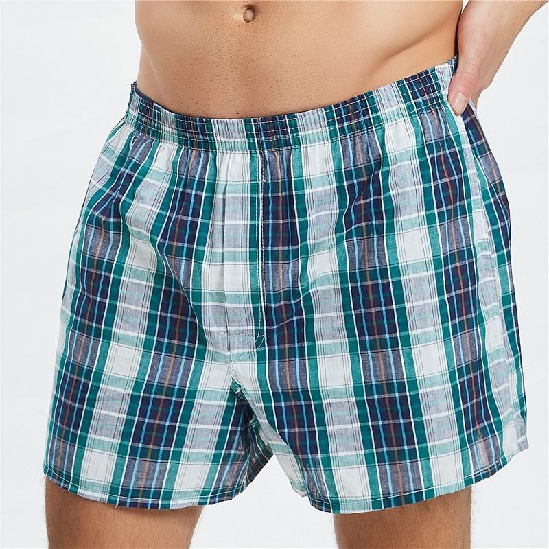  5 пар мужских шорт-боксеров из мягкого хлопка в клетку Trunk Lounge Pajama Tartan Underwear L