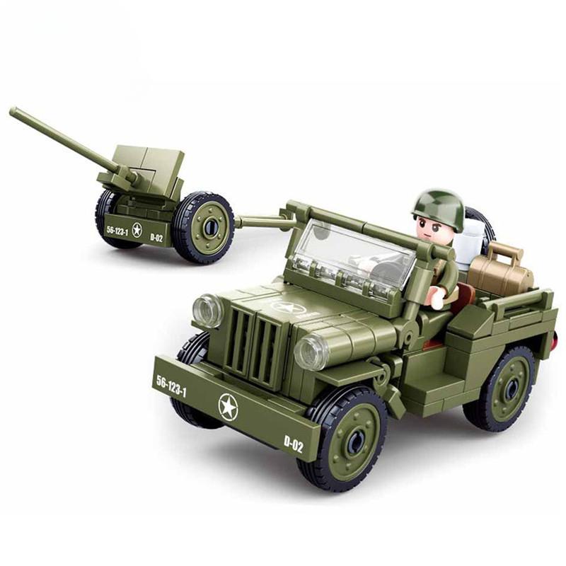 143 шт., военная машина, Вторая мировая война, высадка в Нормандии, США, WILLYS, наборы строительных блоков для автомобилей, армейский автомобиль, классическая модель, кирпичи, детские игрушки