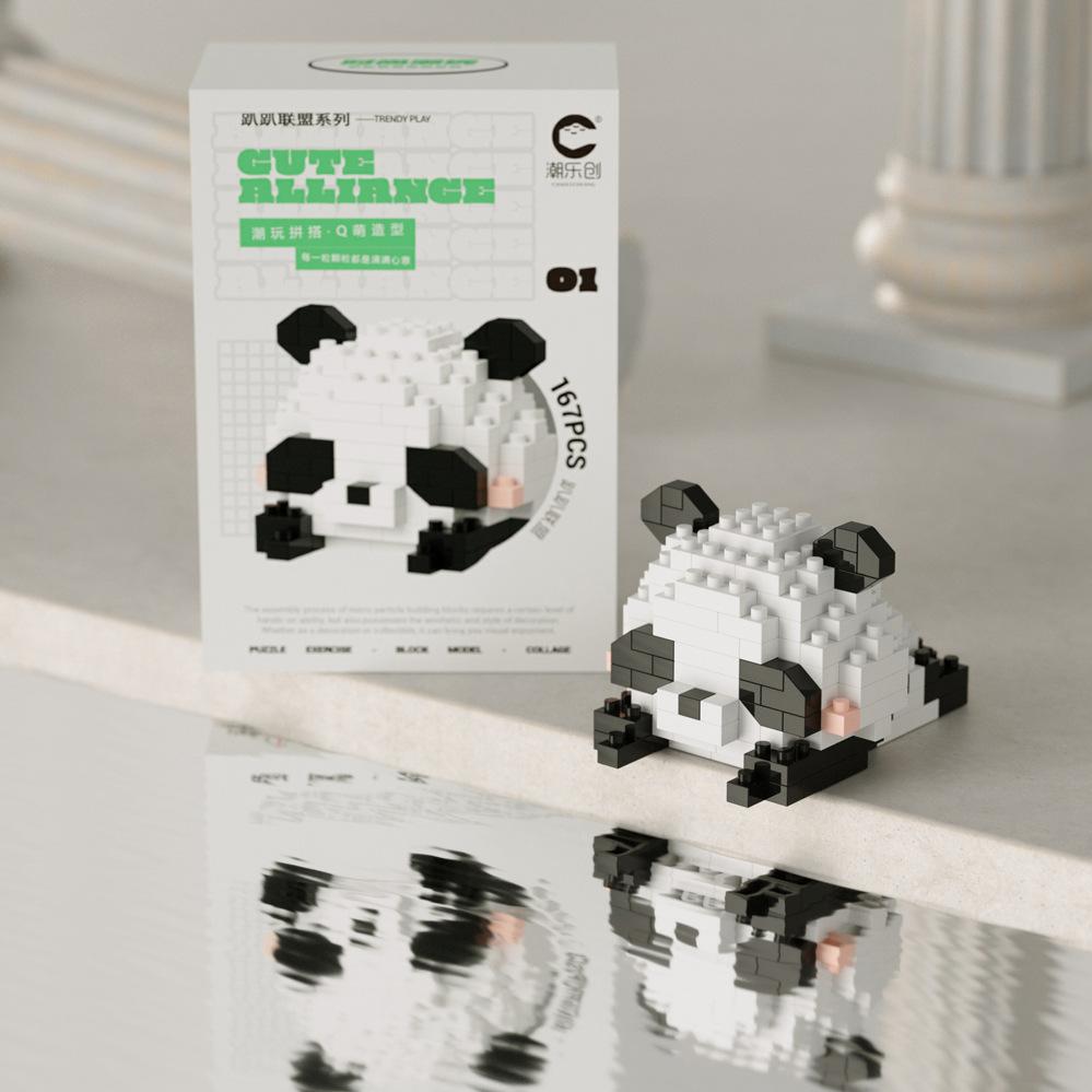 Креативный подарок для детей — набор строительных блоков 3D Diamond Model Panda Panda-208Pcs