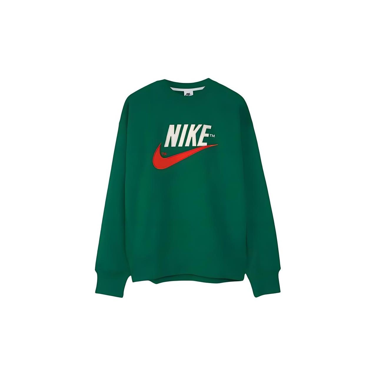Nike Свитшот с логотипом и буквенным принтом, свободный крой, круглый вырез, длинный рукав, мужская толстовка, зеленый цвет DO8892-365 XL