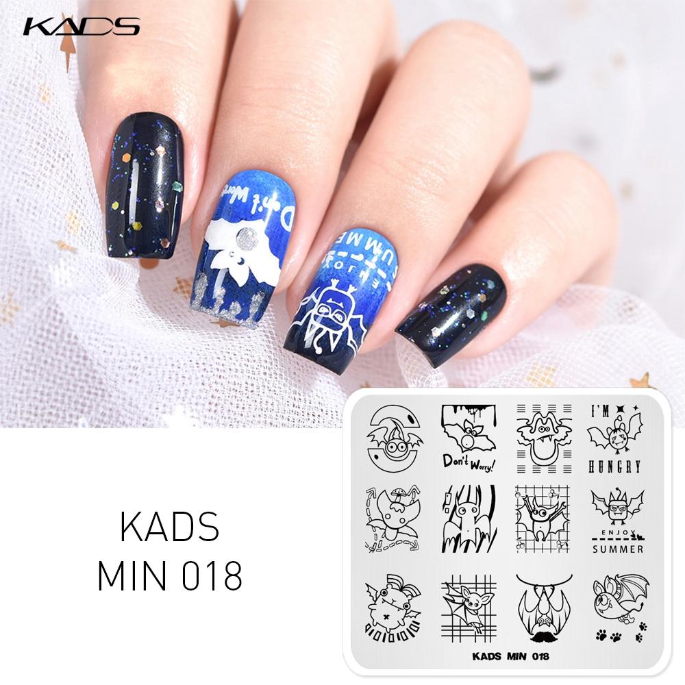 KADS MIN 018 Штамповочные пластины с милой мультяшной летучей мышью, милый инструмент для украшения ногтей
