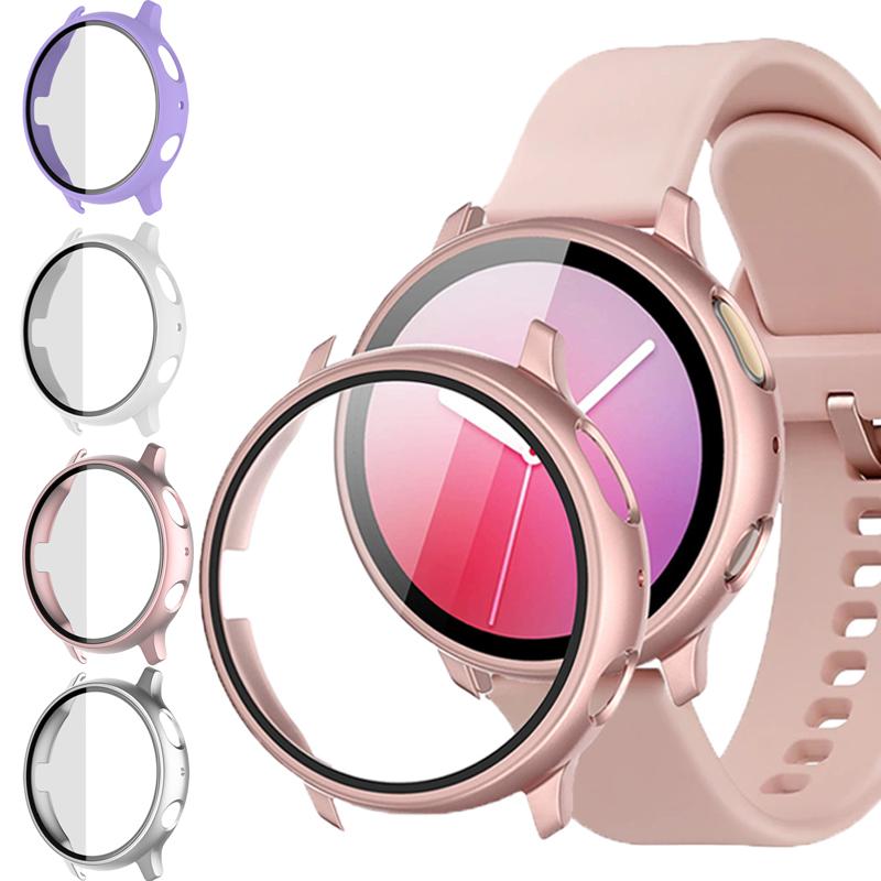 Подходит для Samsung Galaxy Watch active2 44 мм 40 мм Защитный чехол Защитная пленка для экрана Galaxy Watch Active 2 44 мм 40 мм active 2 40mm белый