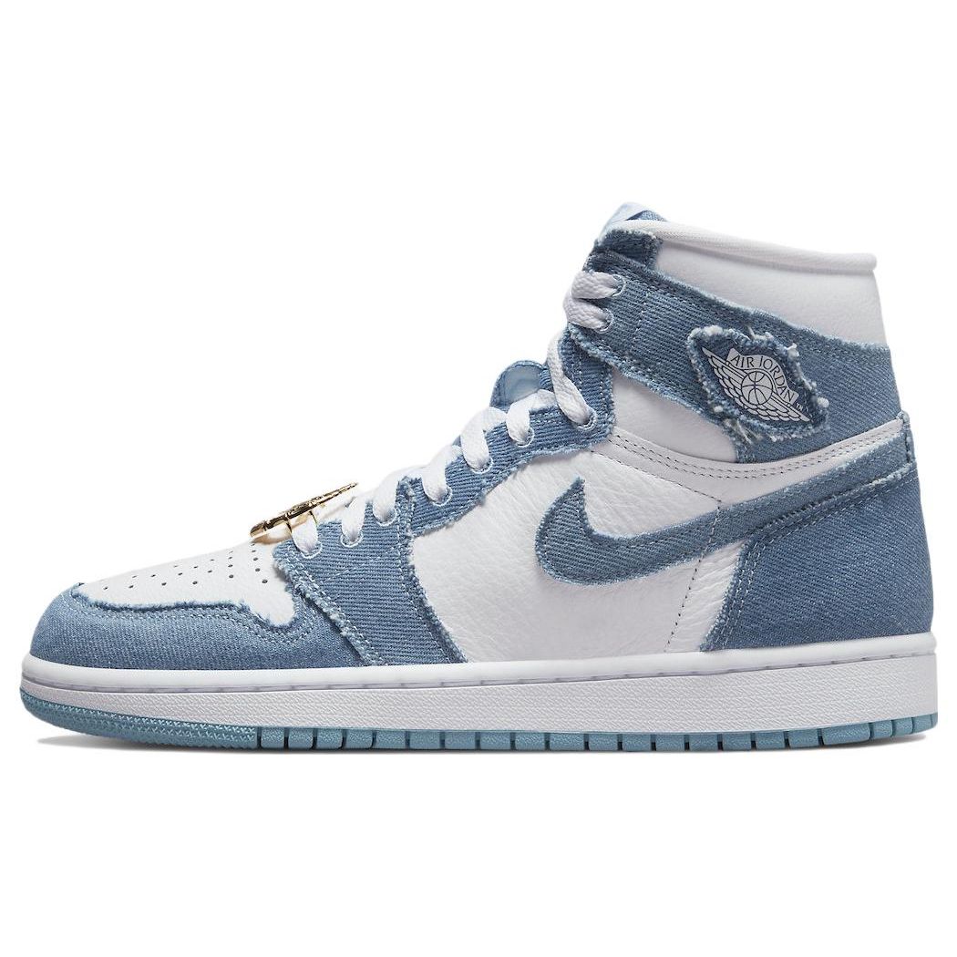 Женские кроссовки Air Jordan 1 Retro High OG Denim White Worn-Blue Metallic-Gold DM9036-104 35.5