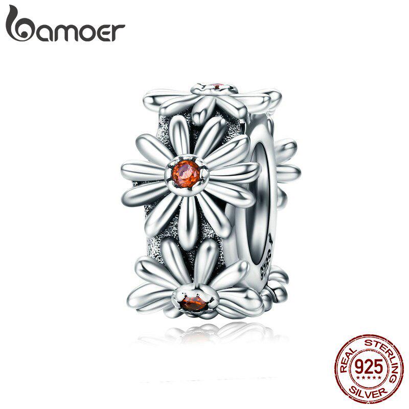 BAMOER, новые модные силиконовые бусины-разделители из 100% стерлингового серебра 925 пробы, подходят для браслета-подвески