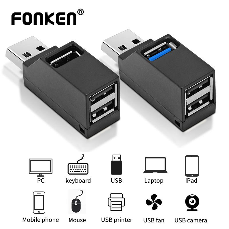 FONKEN 3-портовый USB 3.0-концентратор-удлинитель для ПК и ноутбуков Разветвитель USB 2.0 3-стороннее зарядное устройство Otg U Дисковая док-станция для мыши Адаптер для клавиатуры Аксессуары USB 2.0 HUB