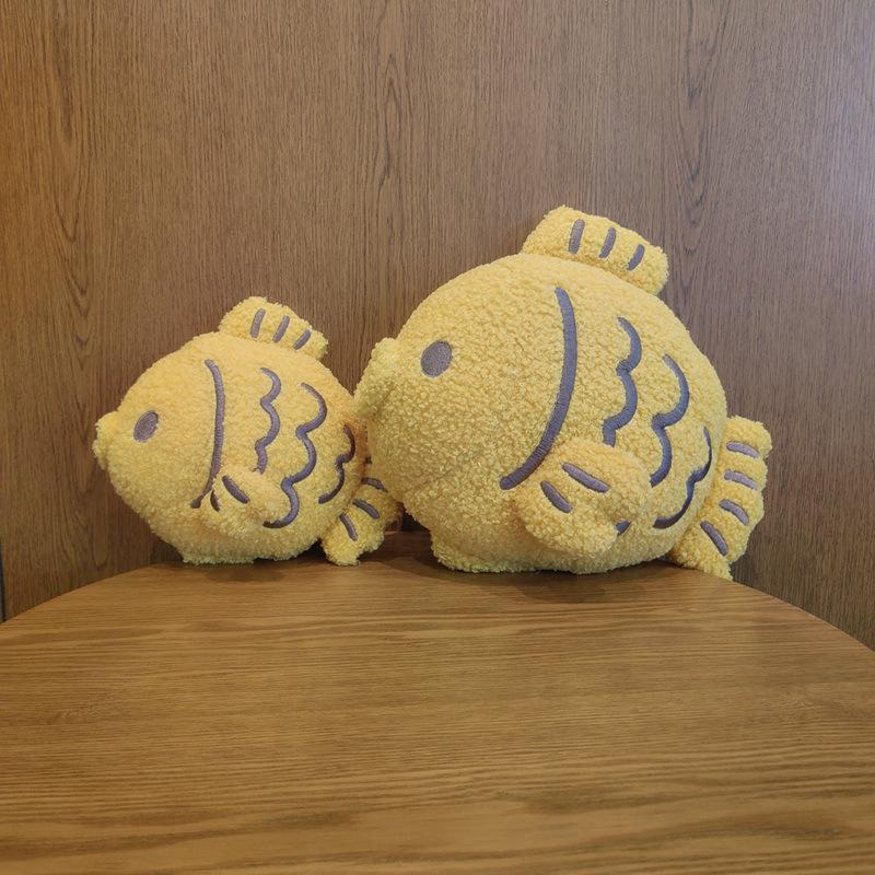 Мультяшная подушка Taiyaki, плюшевая игрушка, кукла, маленькая кукла-рыбка 22cm（0.15kg）