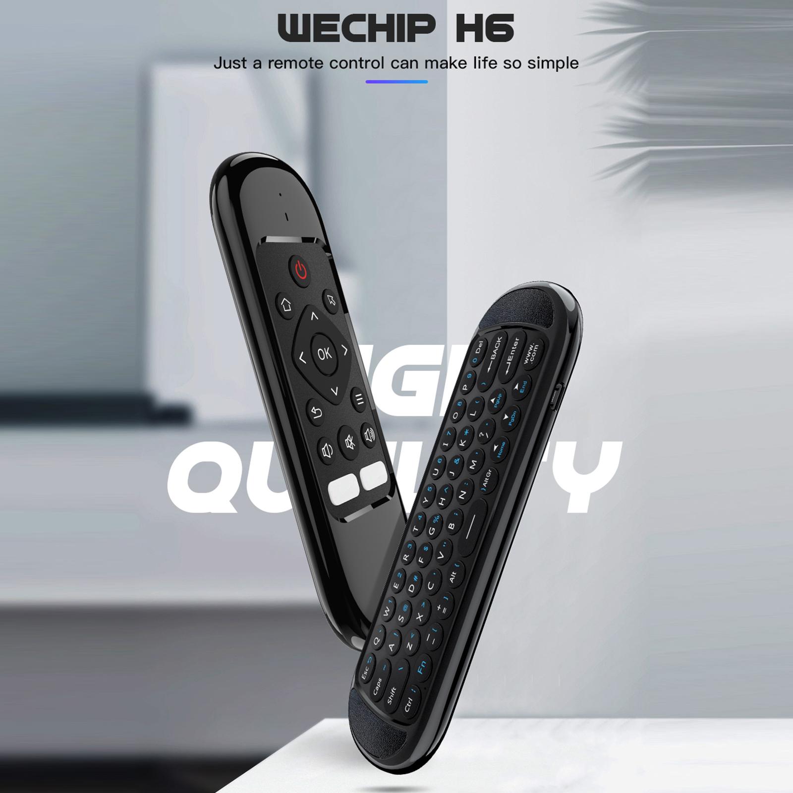 Wechip H6 Пульт дистанционного управления 2,4G Беспроводная воздушная мышь Мини-клавиатура ИК-управление Гироскопическим датчиком Smart Remote чёрный