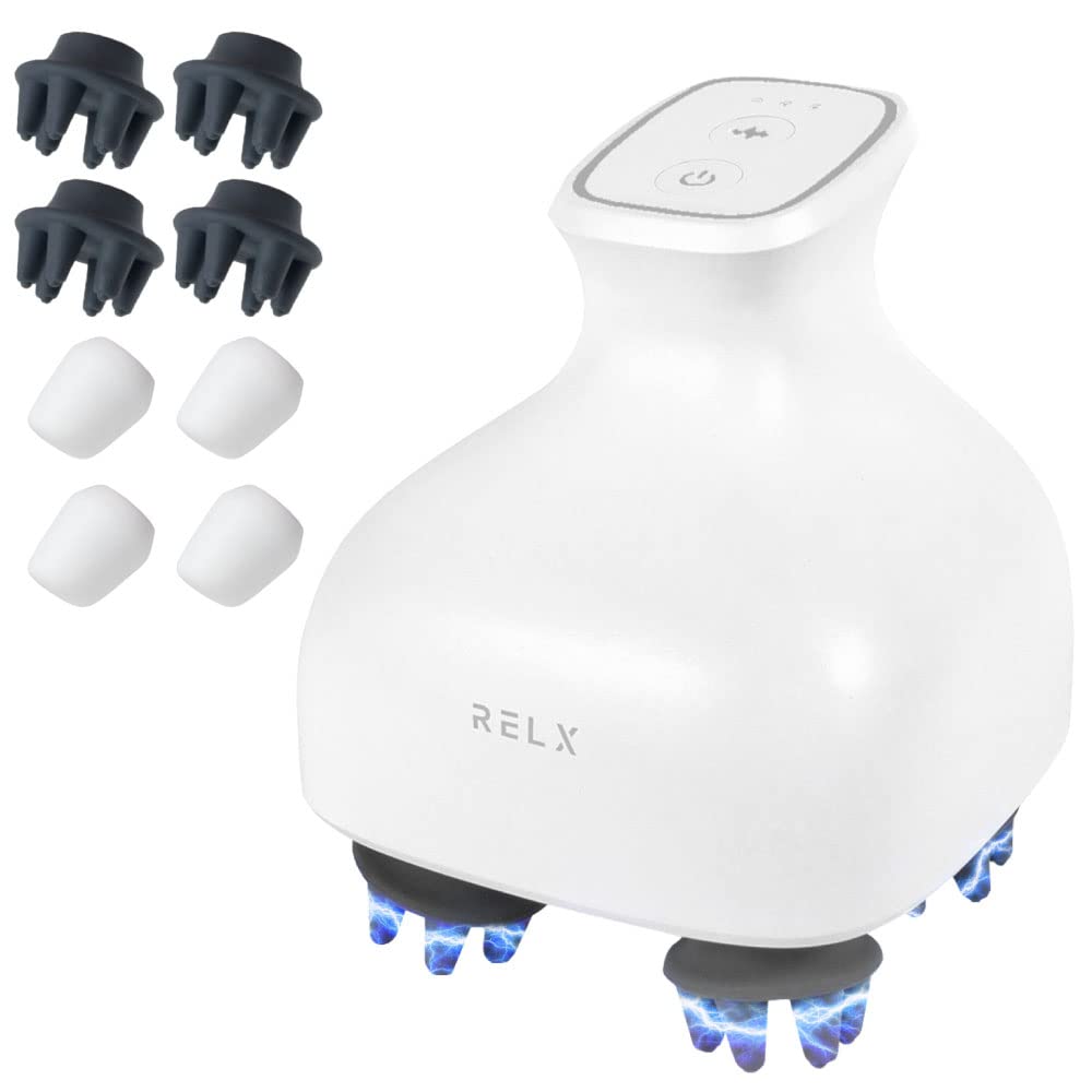 Мочалки и щетки для тела RELX EMS Head Spa IPX7 Водонепроницаемый (Отечественный производитель) Косметический прибор Щетка для ухода за кожей головы Подарок для ухода за кожей головы (Матовый белый)
