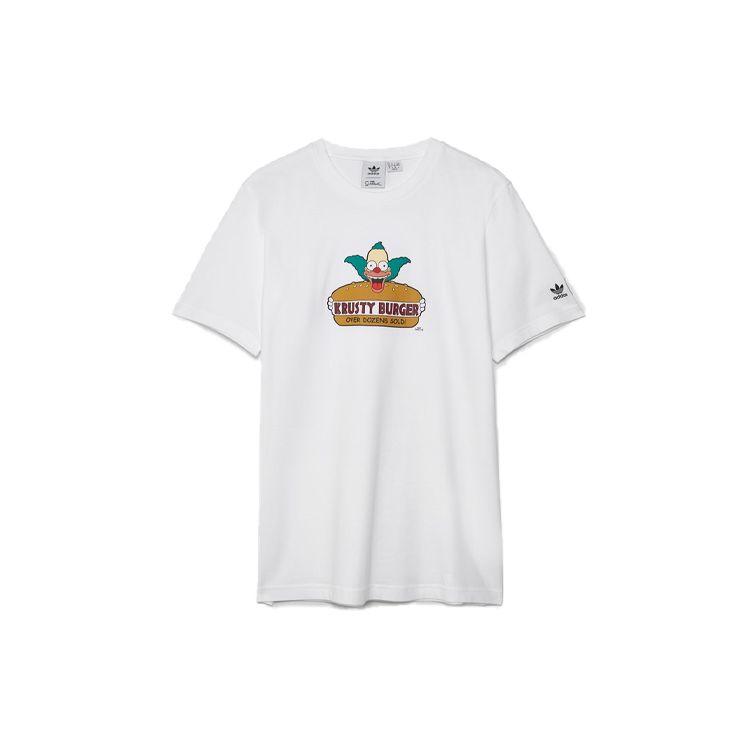 Футболка Adidas Originals X The Simpsons Smps Kb с забавным принтом, круглым вырезом и короткими рукавами, белые мужские топы HA5821 S
