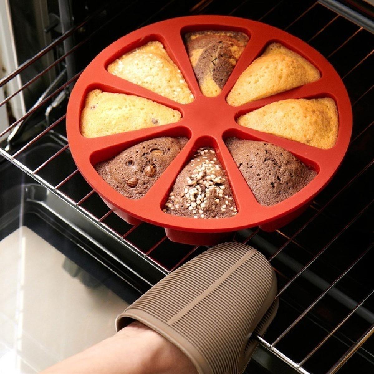 Силиконовая форма для выпечки Microwaveovenmold, форма для выпечки еды, 8 очков, булочка, торт, бытовая красный