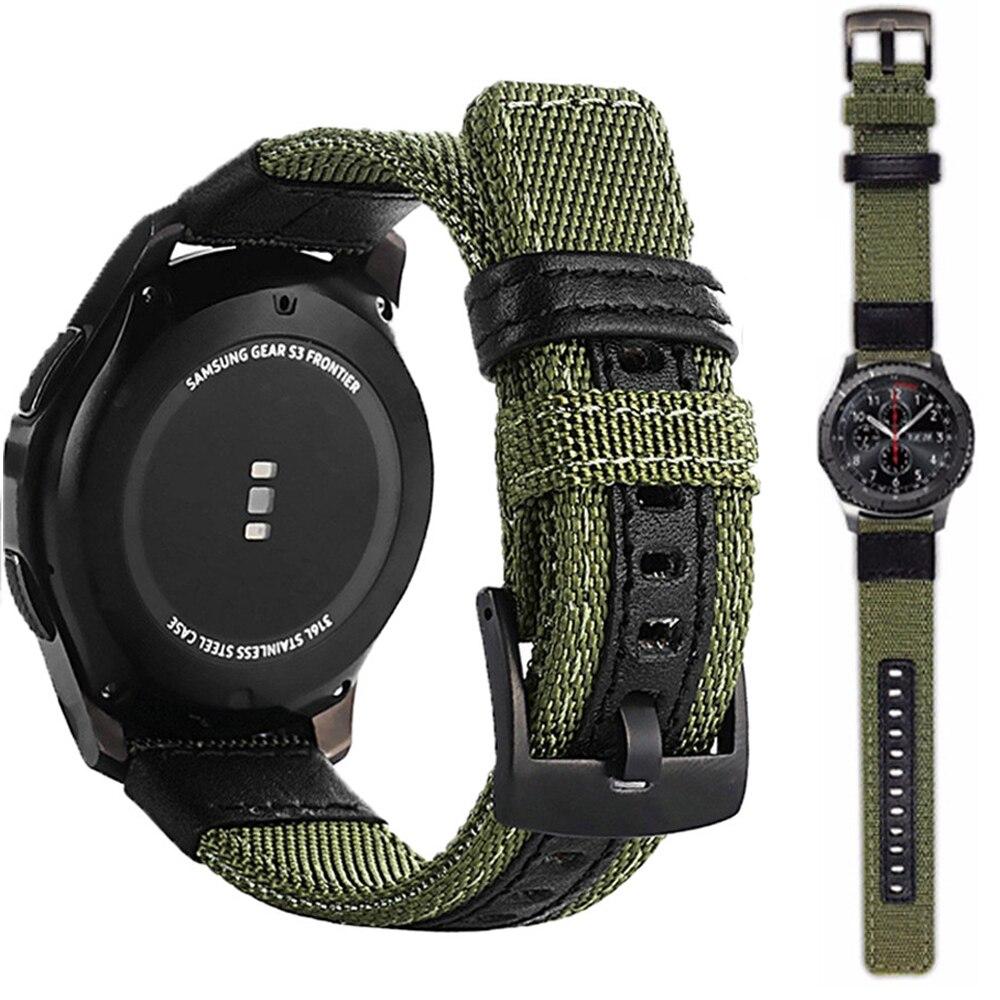 Starps для Samsung Galaxy watch 3 46 мм gear s3 Frontier Классический нейлоновый ремешок для часов для Garmin venu 2 20 мм 22 мм 20mm зелёный