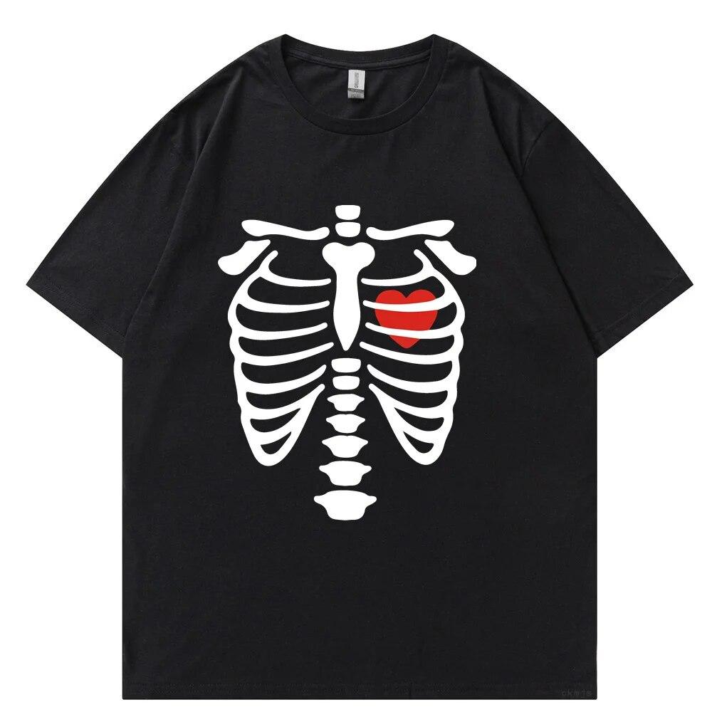 Футболка Y2K Skeleton Harajuku Kawaii с рисунком, хлопковая футболка унисекс, новая футболка большого размера, WoUnisexs, уличная одежда, топы унисекс, футболка L