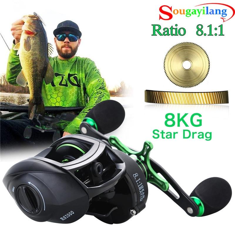 Рыболовная катушка Sougayilang с 12 +1 экранированными подшипниками, 17 фунтов, катушки для ловли на приманку Left Hand