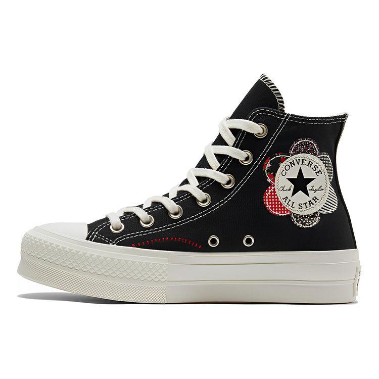 Converse Chuck Taylor All Star Lift Platform Высокие женские лоскутные кроссовки Black Egret Red A05194C 36.5