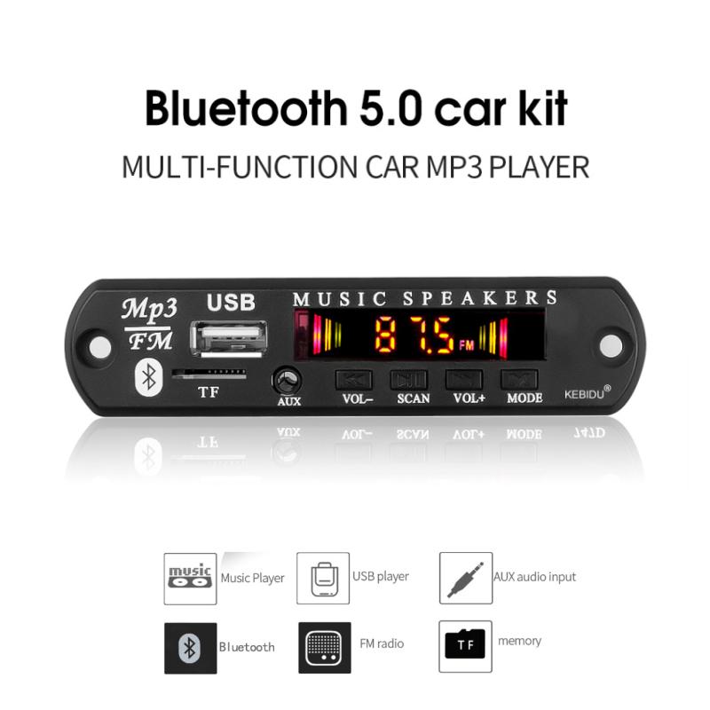   Joom Автомобильный аудиомодуль Bluetooth 5,0, MP3-плеер, декодер, WMA, FM-радио, адаптер для авторадио