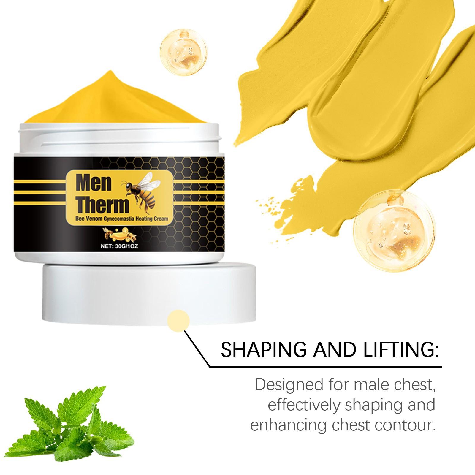Нагревательная паста Mentherm Bee при гинекомастии, Best Men Bee Oil, Мужская термопаста, Мужская пчелиная паста, Подтягивающая гинекомастия паста для мужчин One Size