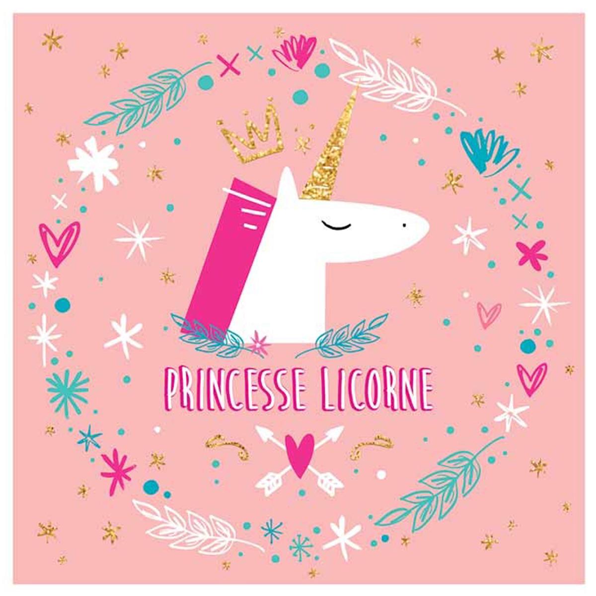 Les Trésors De Lily [Q6712] - дизайнерский холст  Unicorn My Unicorn  розовый (Принцесса Единорог) - 30x30 см ярко-розовый