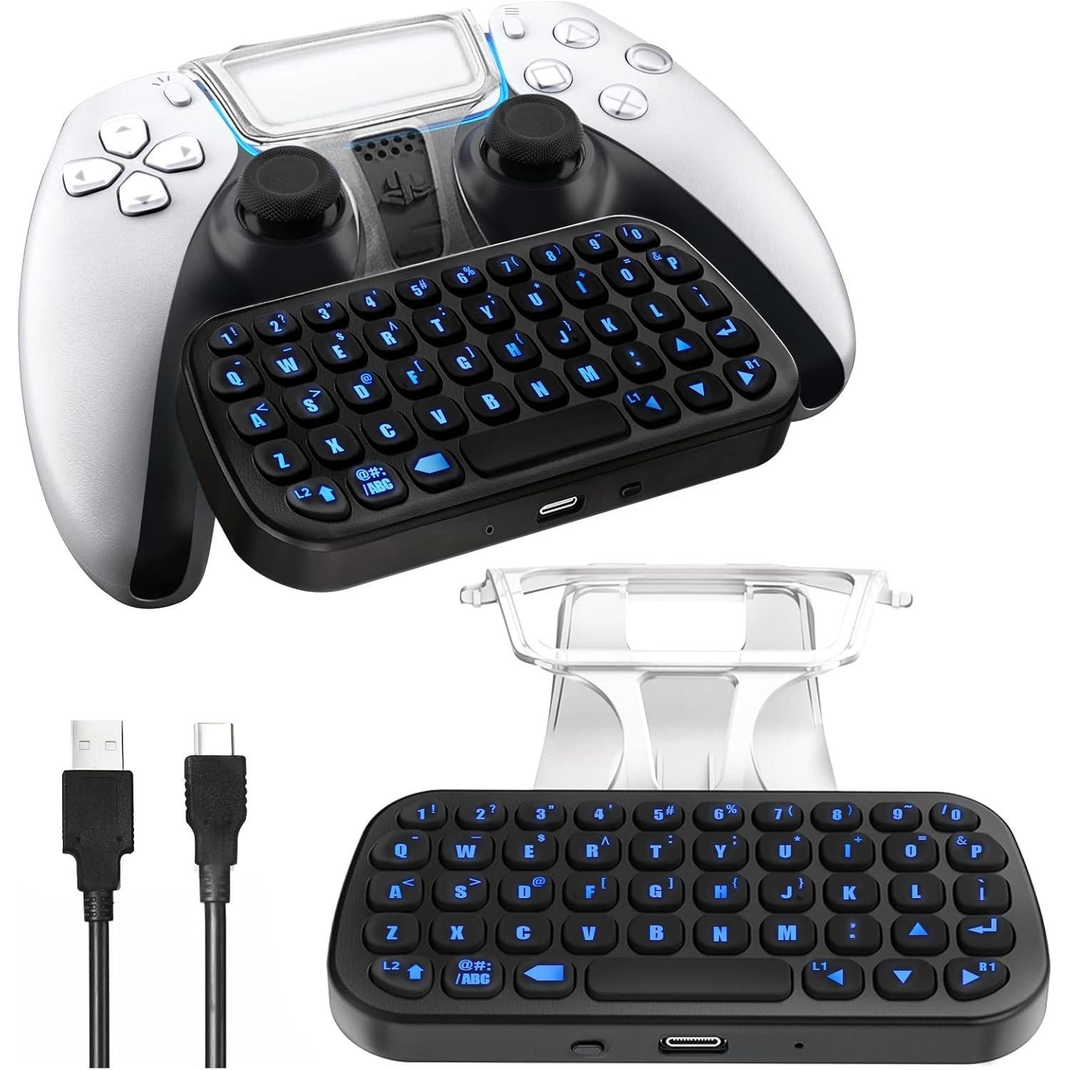 Контроллер PS5 Клавиатура с подсветкой Playstation5 Dual Sense Chatpad Беспроводная Bluetooth Мини-клавиатура Аксессуары для контроллера 10.8*12.4*1cm чёрный