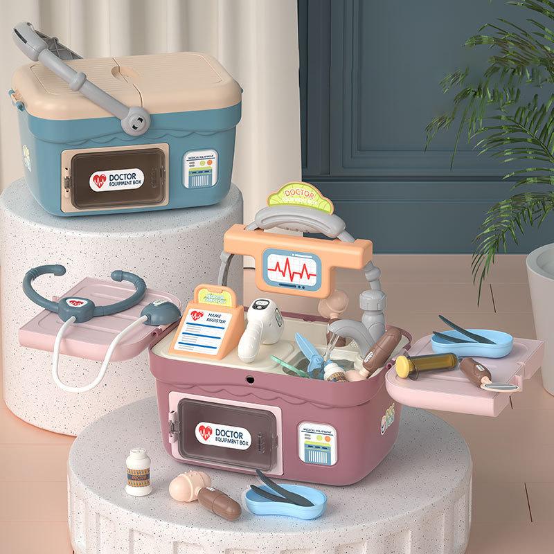 Детские игровые домики, игрушки, доктор, медсестра, многофункциональный набор, имитация стетоскопа для инъекций, портативный медицинский набор розовый