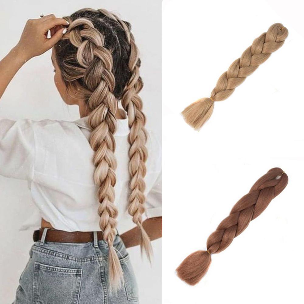 Цветные пряди  Joom LISI HAIR 100 г красивый парик для наращивания волос 1 шт. омбре плетение волос длинная гигантская коса 24 дюйма синтетические волосы